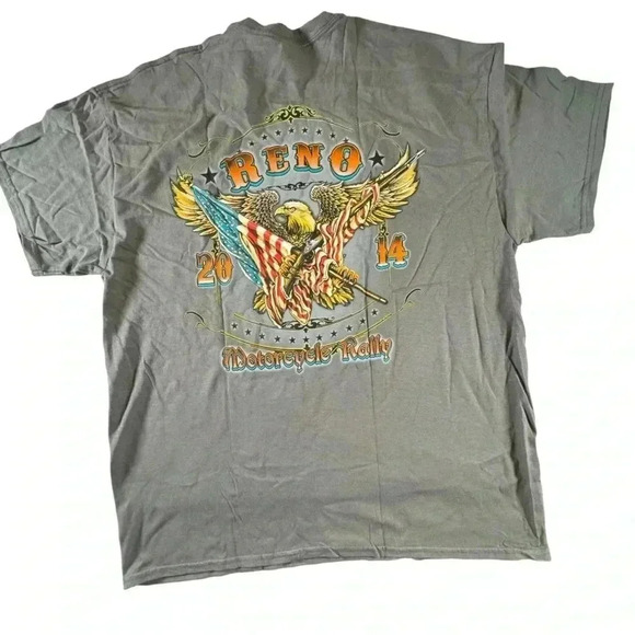 Motorcycle Rally Reno 2014 Graphic Tee Gray Shirt Size XL - Picture 6 of 9